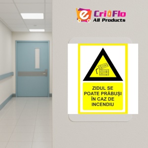 Indicator Zidul se poate prabusi in caz de incendiu, Sticker autocolant - Img 5