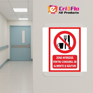 Indicator Zona interzisa pentru consumul de alimente si bauturi, Sticker autocolant - Img 5
