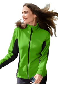 Femeie frumoasă este îmbrăcată în Jacheta Damă Polar Verde Măr