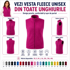 Jachetă Damă Unisex Polar Fleece cu Fermoar Malfini Next 518 – 280 g/m² - Img 5