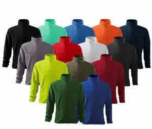 Imagine de prezentare pentru jacheta polar pentru barbati si culorile disponibile rosu, negru, portocaliu, verde, galben