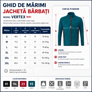 Jachetă Polar Fleece Stretch Bărbați tip Bluză Hanorac cu Fermoar Malfini Rimeck Vertex W41 – 280 g/m² - Img 4