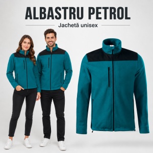 Jachetă Polar Fleece Unisex Damă Bărbat Călduroasă cu Buzunar la Piept și Fermoar – Malfini Rimeck Effect 530, 360 g/m² - Img 12