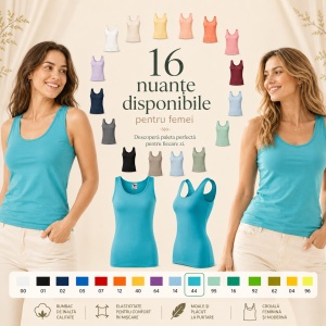 Maiou damă Malfini Triumph 136, top casual / tricou fără mâneci, 95% bumbac, XS–2XL, 16 culori - Img 10