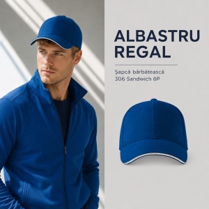 Șapcă Bărbați Sport din Bumbac, Reglabilă cu Cataramă și Cozoroc Curbat – Sandwich 6P 306 - Img 13
