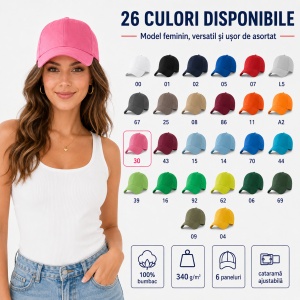 Șapcă Damă Sport din Bumbac, Reglabilă cu Cataramă și Cozoroc Curbat – 6P 305