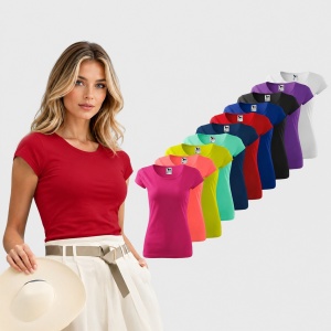 Set 10 Tricouri Damă 100% Bumbac – Multicolor, Alb, Negru, Purpuriu, Albastru Regal, Roșu, Verde Mentă, Midnight Blue, Lime, Coral și Violet | Transport Gratuit