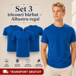 Set 3 Tricouri Bărbat în Aceeași Nuanță, 100% Bumbac, 145 g/m², Guler Rotund, 26 Culori, Mărimi S–3XL - Img 13