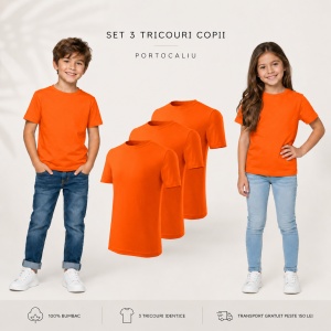 Set 3 tricouri copii din bumbac | 20 de culori - Img 23