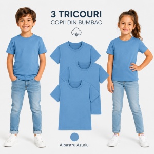 Set 3 tricouri copii din bumbac | 20 de culori - Img 32