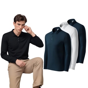 Set 3 Tricouri Polo Maneca Lunga, Barbati, 221MixColor