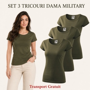 Set 3 tricouri simple dama bumbac 100%, Elegant casual cu decolteu femei, 122 - Img 28