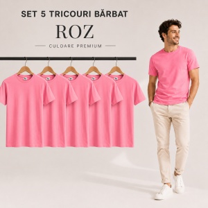 Set 5 tricouri bărbat Malfini Basic Clasic, 100% bumbac, regular fit, 48 culori, mărimi XS–5XL - Img 45