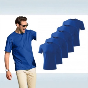 Set 5 tricouri clasice Albastru regal, barbatesti din bumbac 100%, clasice pentru barbati 132