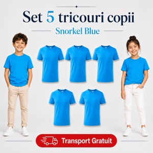 Set 5 tricouri copii din bumbac 100% – fete și băieți, 33 nuanțe disponibile - Img 36