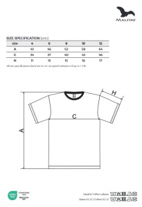 Tabel marimi dimensiuni tricou pentru copii albastru regal