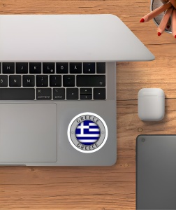 Set 50 stickere din Grecia, Santorini, Mykonos, Atena, Rhodos, Corfu pentru telefon laptop Pvc Vinyl Waterproof - Img 6