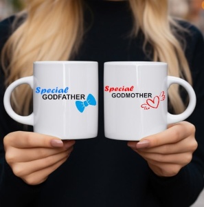 Set cadou 2 cani personalizate pentru Nasi Speciali Godfather Godmother Special