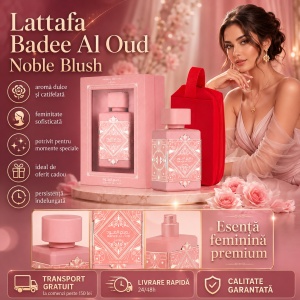 Set parfum Lattafa Badee Al Oud Noble Blush 100ml, parfum Arabesc, Femei, Gentuta cosmetice - Img 6
