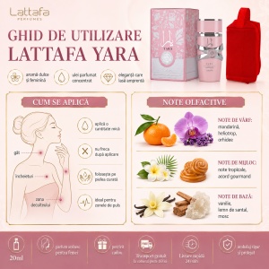 Set parfum Lattafa Yara Concentrated Oil 20ml, parfum Arabesc, Femei, Gentuta cosmetice - Img 5