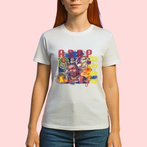 Tricou A$AP Rocky - Graffiti Style, muzica Hip-Hop / Rap, Dama | Barbat | Copii - Img 2