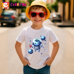 Tricou Afine amuzant de vara astronaut, Fructe, Copii | Dama - Img 3