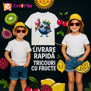 Tricou Afine amuzant de vara cu inghetata, Fructe, Copii | Dama - Img 6