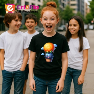 Tricou Afine amuzant de vara in balonul cu aer, Fructe, Copii | Dama, culoare negru - Img 5