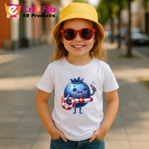 Tricou Afine amuzant de vara salvamar, Fructe, Copii | Dama - Img 4