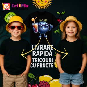 Tricou Afine amuzant de vara vibe, Fructe, Copii | Dama, culoare negru - Img 6