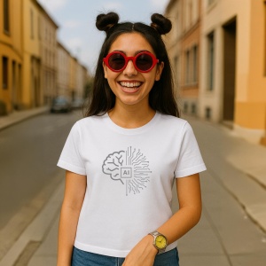 Tricou AI inteligenta artificiala nu antreneaza creierul - Copii | Dama | Barbat - Img 2