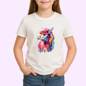 Tricou Alapca in stil pop art fundal alb Copii | Dama | Barbat - Img 3