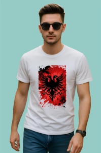 Tricou Albania Steag Splash Art, Copii | Dama | Barbat - Img 2