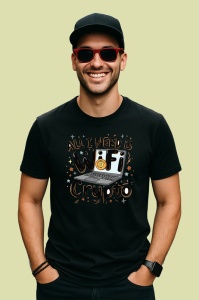 Tricou All i need is wifi and crypto, am nevoie doar de wifi si crypto, Copii | Dama | Barbat , tricou negru - Img 4