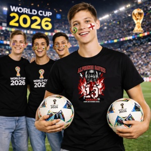 Tricou Alphonso Davies Canada World Cup Fifa 2026, din bumbac 100%, tricou negru, Copii | Dama | Barbat - Img 7