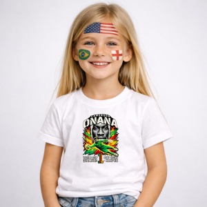 Tricou Andre Onana Cameroon World Cup Fifa 2026, din bumbac 100%, tricou alb, Copii | Dama | Barbat - Img 2