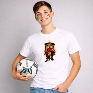 Tricou Andres Iniesta Spain World Cup Fifa 2026 V2, din bumbac 100%, tricou alb, Copii | Dama | Barbat