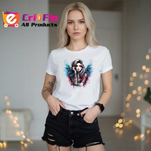 Tricou angel wings tattoo girl looking away, fata cu aripi de inger si tatuaj, Copii | Dama | Barbat - Img 10