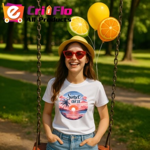 Tricou Apus cu palmieri text sunset chaser atmosfera romantica de vacanta Copii | Dama | Barbat Barbat - Img 8