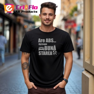 Tricou Are Abs Aproape Buna Starea Masina Amuzant, din bumbac 100%, tricou negru Dama | Barbat - Img 6