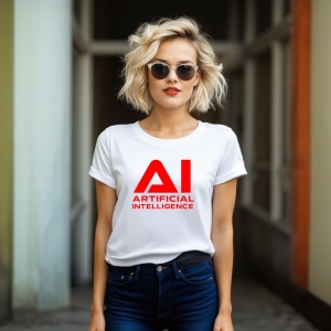 Tricou Artificial iNTELLIGENCE AI logo - Copii | Dama | Barbat - Img 8