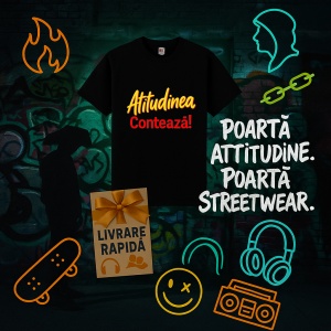 Tricou Atitudinea Conteaza mereu Negru, Copii | Dama | Barbat - Img 7