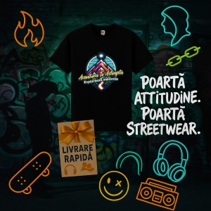 Tricou Aventura te asteapta, Exploareaza Inaltimile Negru, Copii | Dama | Barbat - Img 6