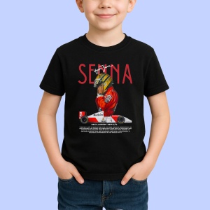 Tricou Ayrton Senna Colaj Istoric Masina Rosie Formula 1 Retro, Copii | Dama | Barbat - Img 2