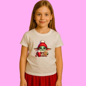 Tricou Baby Yoda Christmas Biscuit Gingerbread, din bumbac 100%, tricou alb, Copii | Dama | Barbat - Img 2