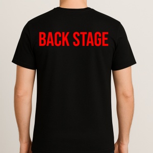 Tricou BACK STAGE, Personalizat | Unisex Dama si Barbat, Negru