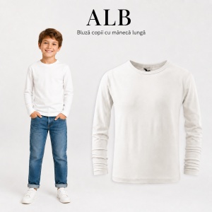 Tricou Băieți Mânecă Lungă din Bumbac 100% bluza simpla copii - Img 13