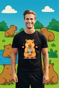 Tricou Barbat CapyBara - bea cafea - Img 2
