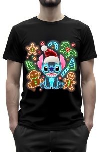 Tricou barbat craciun - NEON CHRISTMAS FUNNY STITCH - tricou, barbati, craciun, personaje