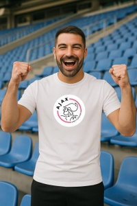 Tricou barbat cu logo stema Ajax Amsterdam , din bumbac 100%